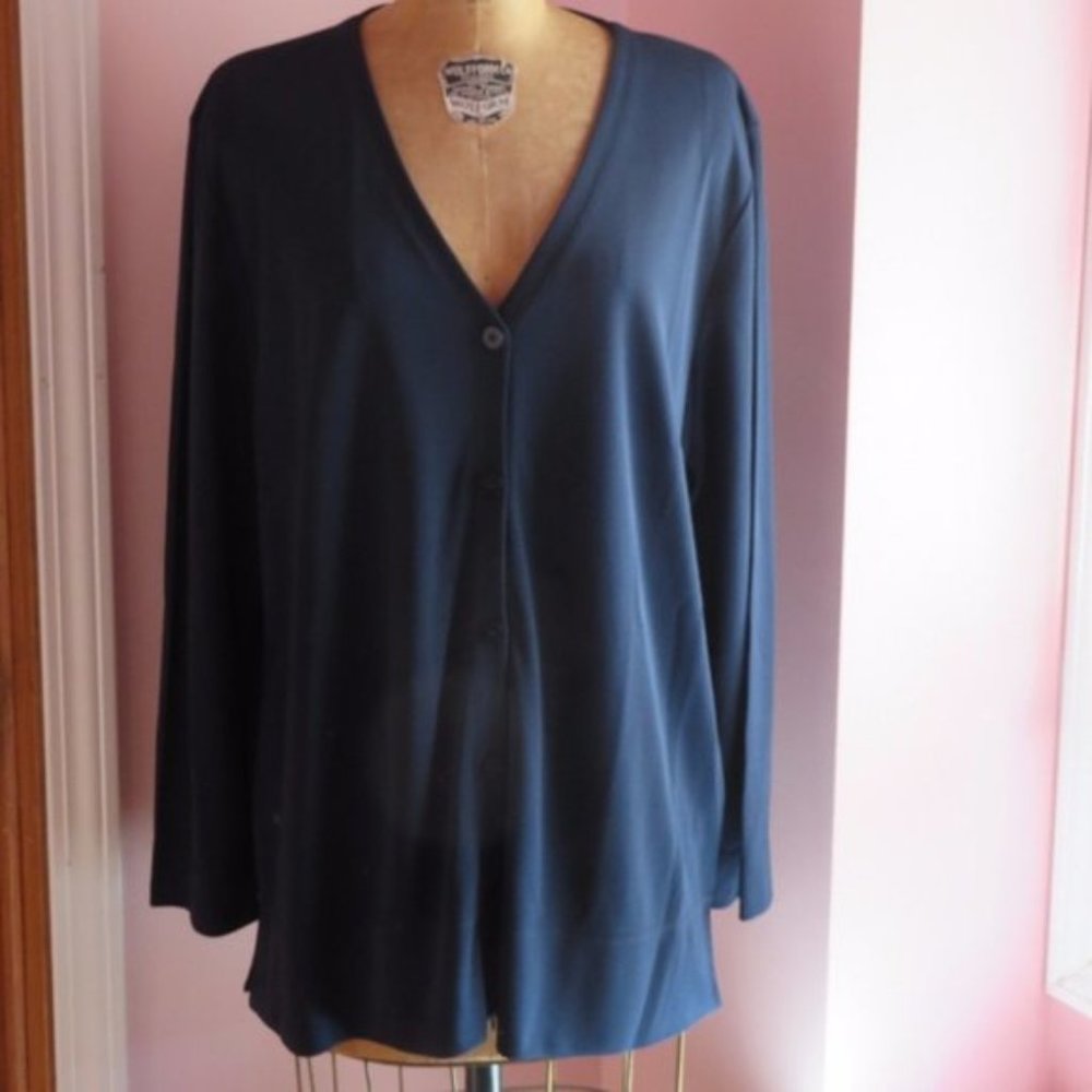Josephine Chaus Navy V-neck Cardigan